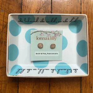 Lonna & Lilly gold earrings with faux diamonds stones